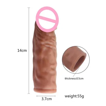 Préservatifs réutilisables agrandissement du pénis anneau en Silicone coq pénis manchon Extender retard éjaculation retarder les produits sexuels pour les hommes