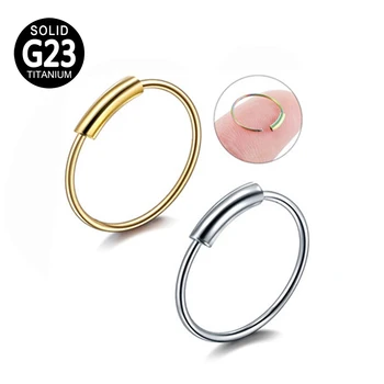 

4PCS G23 Titanium Colsed Nose Hoop Septum Rings Hinged Clicker Lip Helix Tragus Ear Clip Hoop Cartilage Septum Nose Piercings
