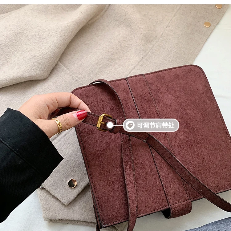 Vintage suede lady crossbody bag winter Fashion New velvet Women's Designer Handbag Casual Shoulder Messenger Bag