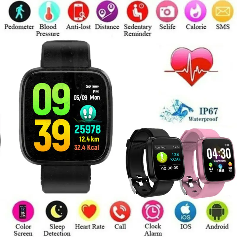 

Fitness Smartwatch Activity Bluetooth Tracker Women Men Waterproof Sport Watch for ios android Phone Heart Rate Smart Watch
