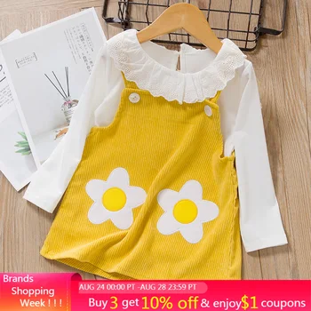 

Menoea Newborn Baby Clothes 2020 Girls Flower Round Neck Clothing Autumn Set Infant Suit For Girl