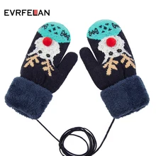 Evrfelan, вязаные зимние перчатки для женщин, вязаные толстые теплые перчатки, варежки для девочек, лося, мягкие перчатки, уличные варежки, сохраняющие тепло