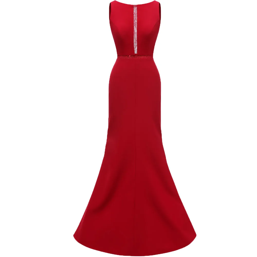 

VKBRIDAL Red Evening Dresses Backless 2019 Long Sexy Mermaid Prom Formal Gowns for Women