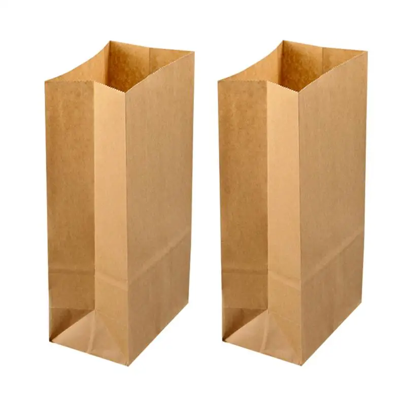 50 шт крафт-бумажные пакеты для завтрака с квадратным ддном бумажные пакеты для конфет еда бумажные пакеты для выпечки Десерт вечерние бумажные пакеты