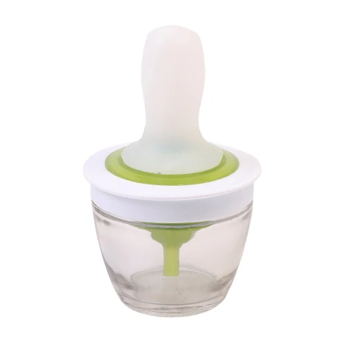 

BBQ Silicone Brush Oil Bottle Tool Set Olive Oil,Vinegar,Salad Dispenser Pastry Brush with Glass Bowl for Cooking,Baking Kitchen