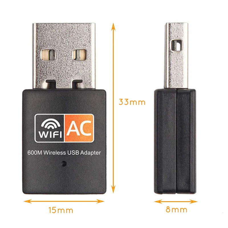 USB WiFi адаптер 2,4 ГГц 5 ГГц 600 Мбит/с WiFi антенна ключ 802.11b/n/g/ac USB Ethernet Беспроводная компьютерная сетевая карта приемник