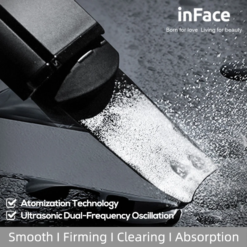 Inface Ultrasonic Face Scrubber Massager For Face Vibrators Ion Ultrasonic Cleaning Skin Care Peeling Machine