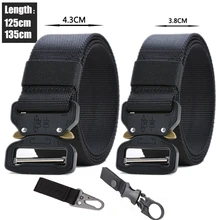

Military Tactical Belt Police Outdoor Sport Alloy Button Nylon Belts Army Heavy Duty Hunting Accessories Waist Strap Men Cowboy