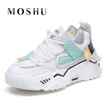 

Sneakers Women Platform Chunky Shoes Genuine Leather White Sneakers Tenis Feminino Street Casual Shoes Zapatos De Mujer