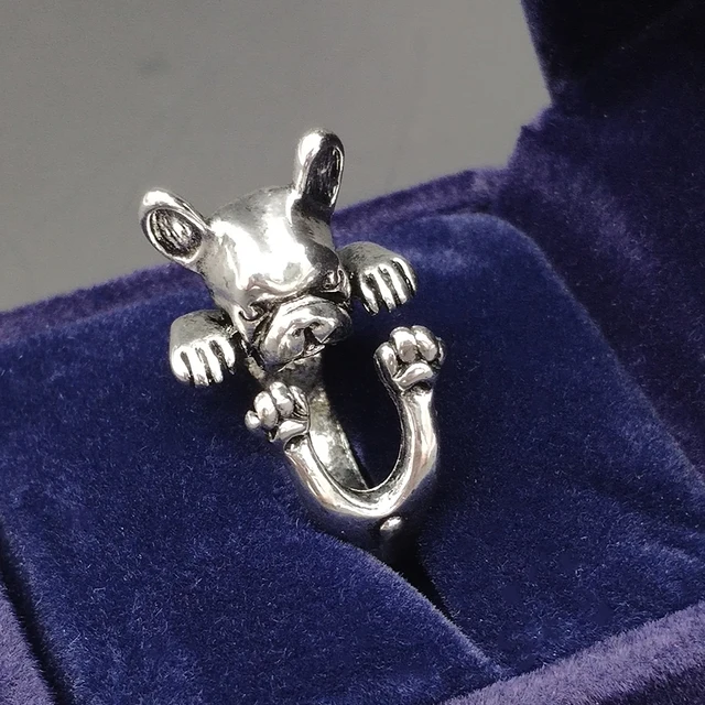 Купить кольцо с французским бульдогом кольцо животными в стиле хиппи картинки