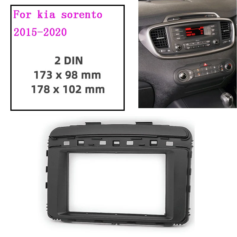 

2Din Car radio Fascia For KIA Sorento 2015-2019 In-dash Installation Trim Refitting Facia Adaptor Panel Kit DVD Bezel Frame