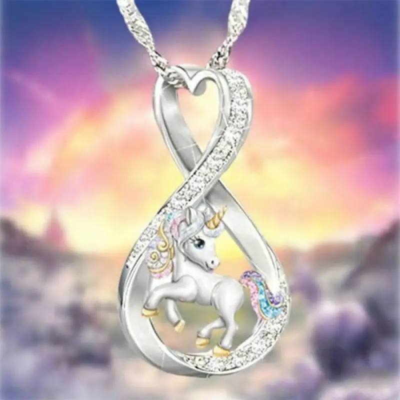Exquisite Fashion Unicorn Necklace Personality Girl Unicorn Pendant