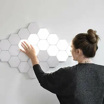 

Quantum lamp LED Hexagonal Lamps Modular Touch Sensitive Lghting for Bedroom Wall Creative Decoration