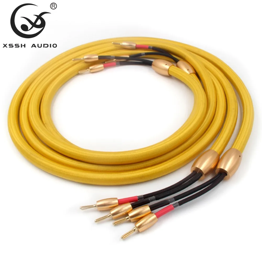 1 Pair 2.5m 3m Xssh Audio Hiend Gold Color Hifi Banana Connector Plug