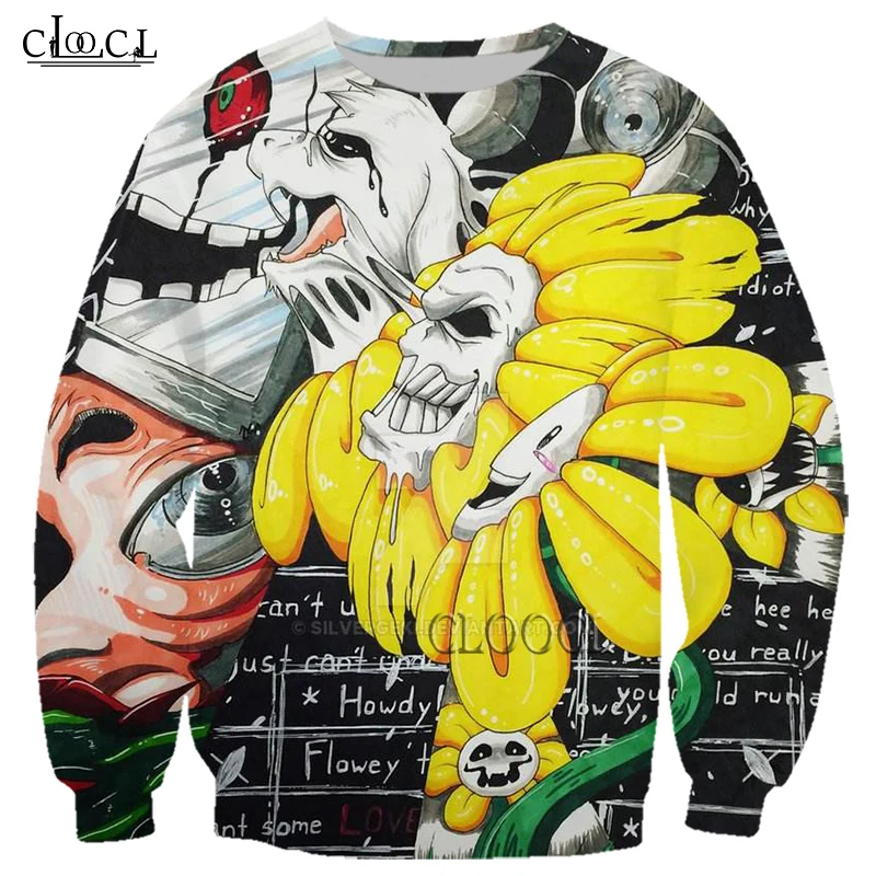 CLOOCL Newest Popular Game Undertale 3D Print Men Women Sweatshirts Fashion Hip Hop Long Sleeve Tracksuit Tops Drop Shipping | Мужская