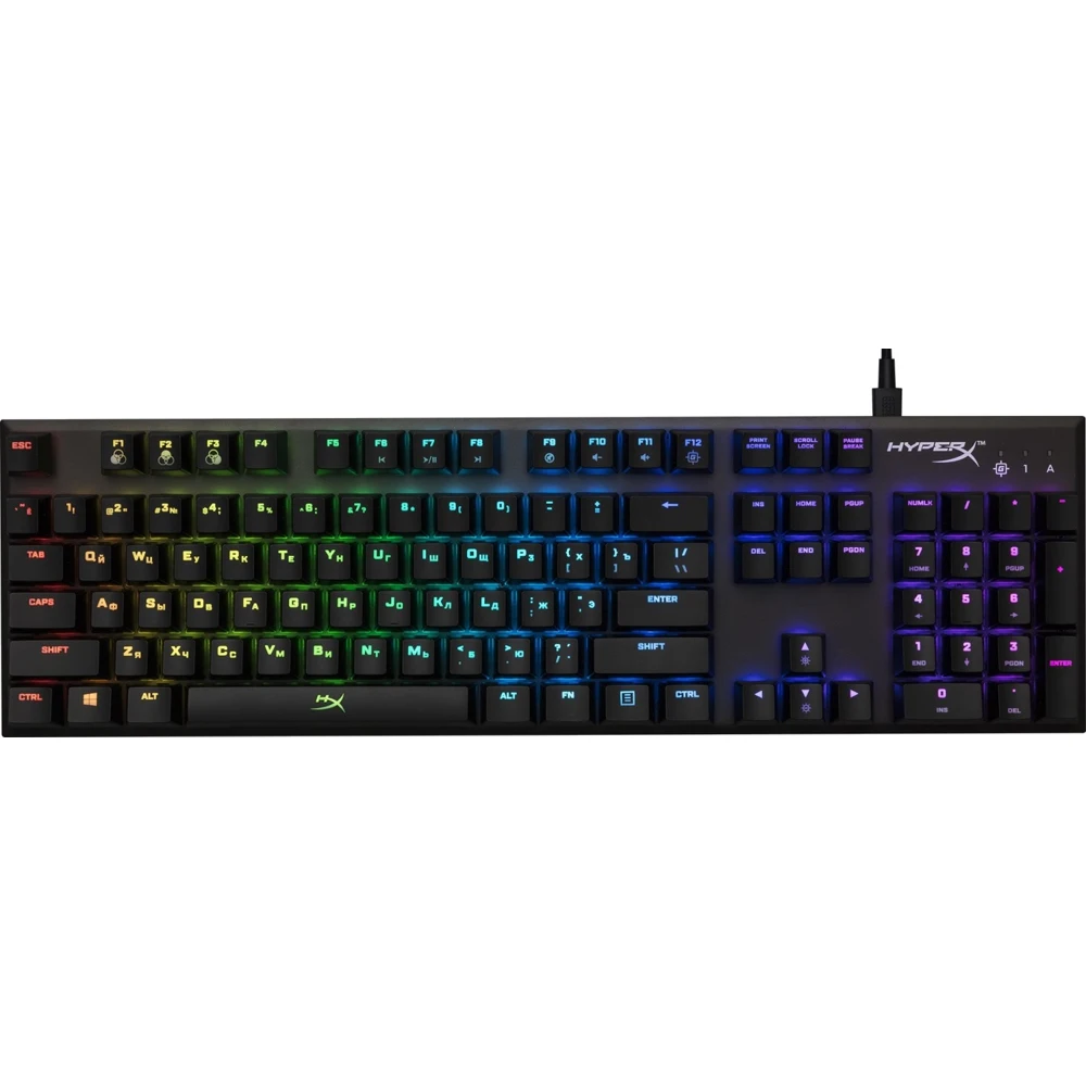 Клавиатура HyperX Alloy FPS RGB HX-KB1SS2-RU механическая, Kailh Silver Speed, USB, подсветка RGB, цвет: черный