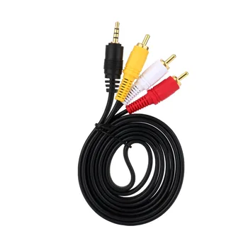 

NEW 3.5mm Jack Plug to 3 RCA Male Cable AV Stereo Audio Video Adapter Cord 1.5M Compatible with ini DV and Digital8 camcorders