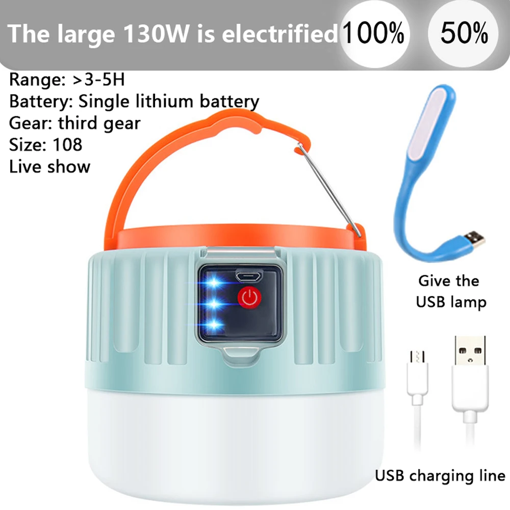 Newest 280W Camping Light Solar Outdoor USB Charging 3 Mode tent Lamp Portable Lantern Night Emergency bulb Flashlight For BBQ 3