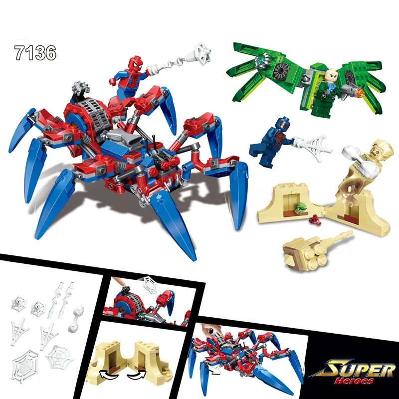 

472pcs Building Blocks Compatible with Legoingly SuperHero Series Avengers Alliance SpiderMan 3 Toys for Children Friends