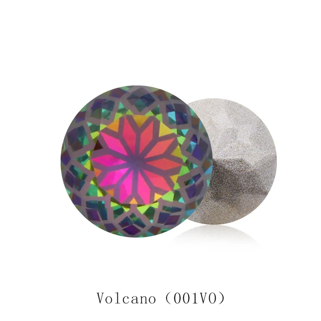 Round Rivoli Glue On Rhinestones 10mm Pointback Stones DIY Crafts Shiny Glass Strass High Quality K9 Crystals Volcano
