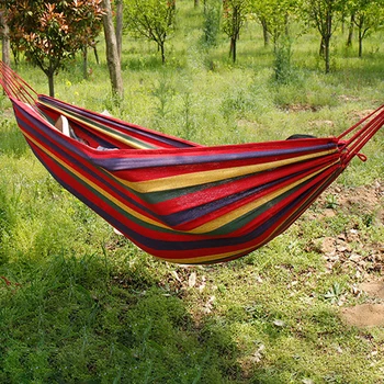 

Camping Hanging Hammock Portable Outdoor Travel Swing Lazy Chair Canvas Hammocks for Home Yard Relaxation Ornaments