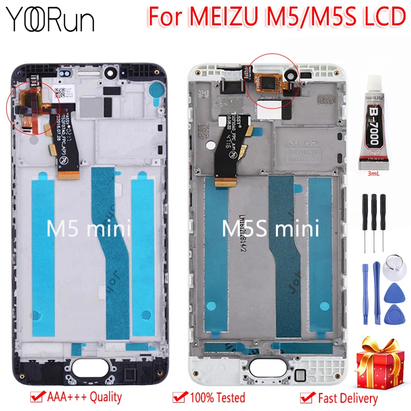 

Original Display For Meizu M5S M5 LCD Touch Screen AAA Quality 5.2 inch Digitizer Assembly With Frame For MEILAN 5 5S LCD