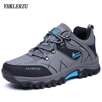 

YHKLERZU Men Profession Hiking Shoes Waterproof Anti-Skid Outdoor Trekking Shoes High Quality Climbing Sports Shoes Size 39~47