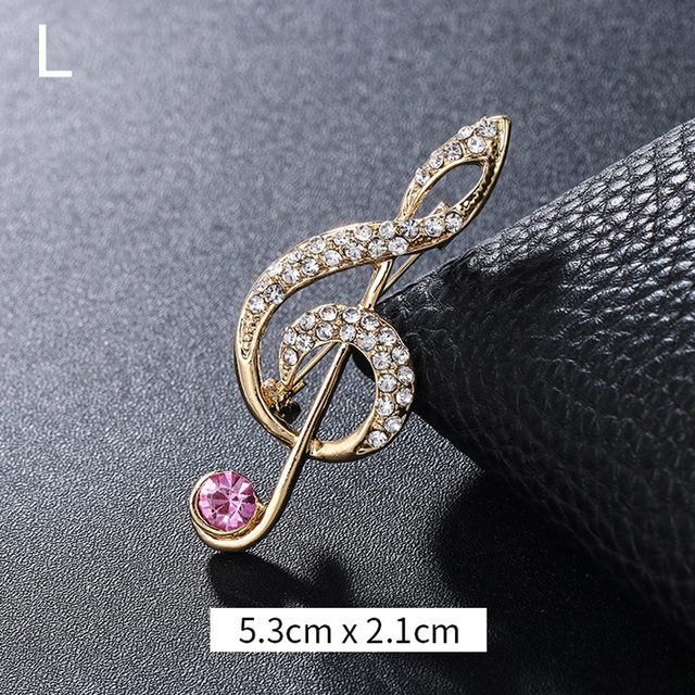 Elegant Musical Note Shape Brooches Fashion Luxurious Shiny Colorful Rhinestones Brooches Pins Clothes Accessories Gifts