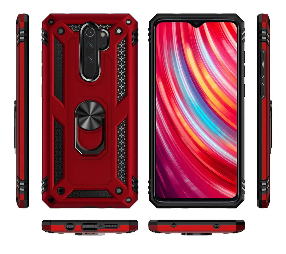 Роскошный защитный противоударный чехол для xiaomi redmi note 8 pro, силиконовый бампер, Гибридный чехол для xiaomi redmi note 8 7A, металлическое кольцо