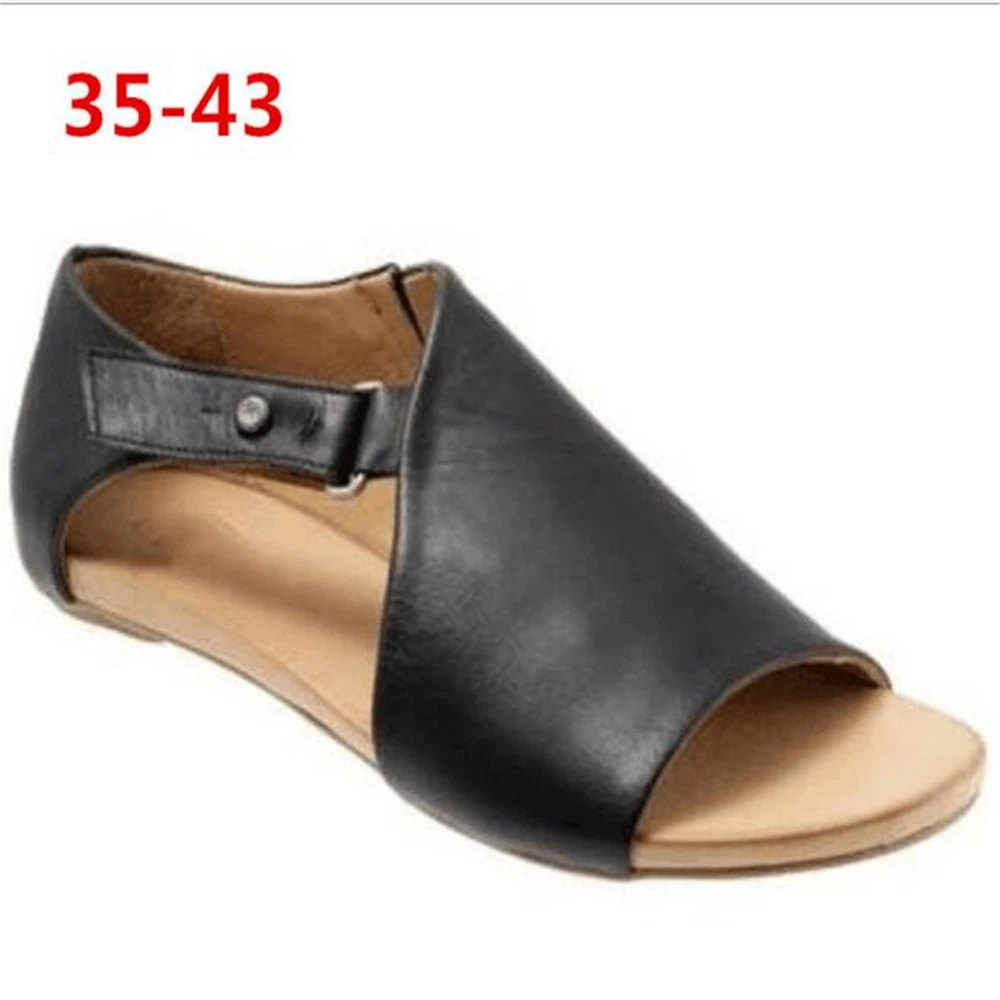 

Fashion Women Slippers Spring Summer Slip on Sandals Shoes Casual Leather Slippers Female Retro Flip Flops Shoes Size 35-43 y560
