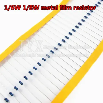 100pcs 1/6w 1/8w (0.125w) 1% Metal film Resistor 1R~1M 2.2R 10R 22R 47R 51R 100R 150R 470R 1K 4.7K 10K 47K 1 2.2 10 22 47 51 100 1