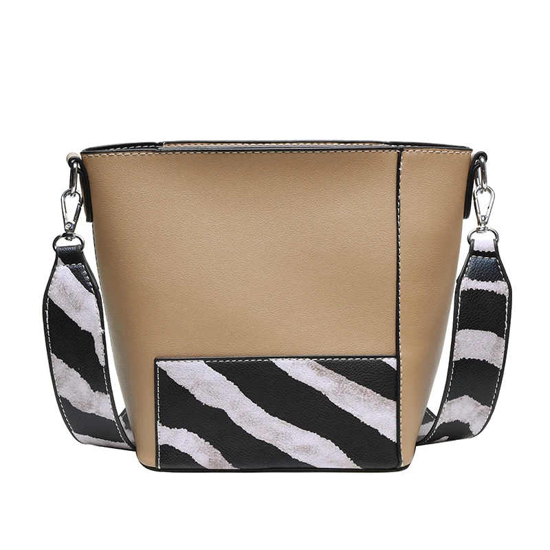 Новинка, женская модная сумка через плечо, Высококачественная кожаная сумка с рисунком зебры, дизайнерские роскошные сумки для мамы и ребенка - Цвет: Хаки