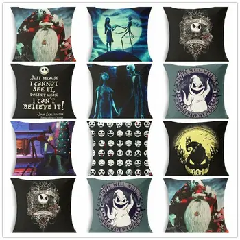 

Nightmare Before Christmas Cushion Cover Cotton Linen Throw Pillow Cover