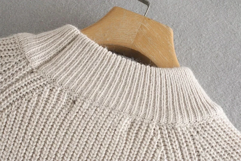 Увядшие зимние свитера Англия Простой Винтаж Половина водолазки оверсайз Свободные Женские pull femme свитера женские пуловеры Топы