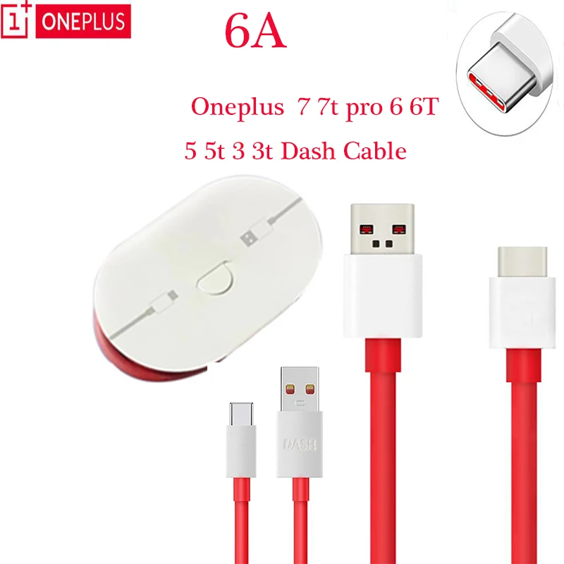 Оригинальный кабель для быстрой зарядки Oneplus 7 pro Warp 6A Dash Fast USB Type-C смартфона One plus 6T
