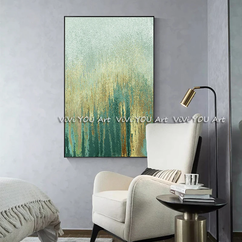 Abstract-Shining-Golden-Paint-Canvas-Painting-Modern-Dreamy-Green-Pink-Poster-Print-for-Living-Room-HD (2)