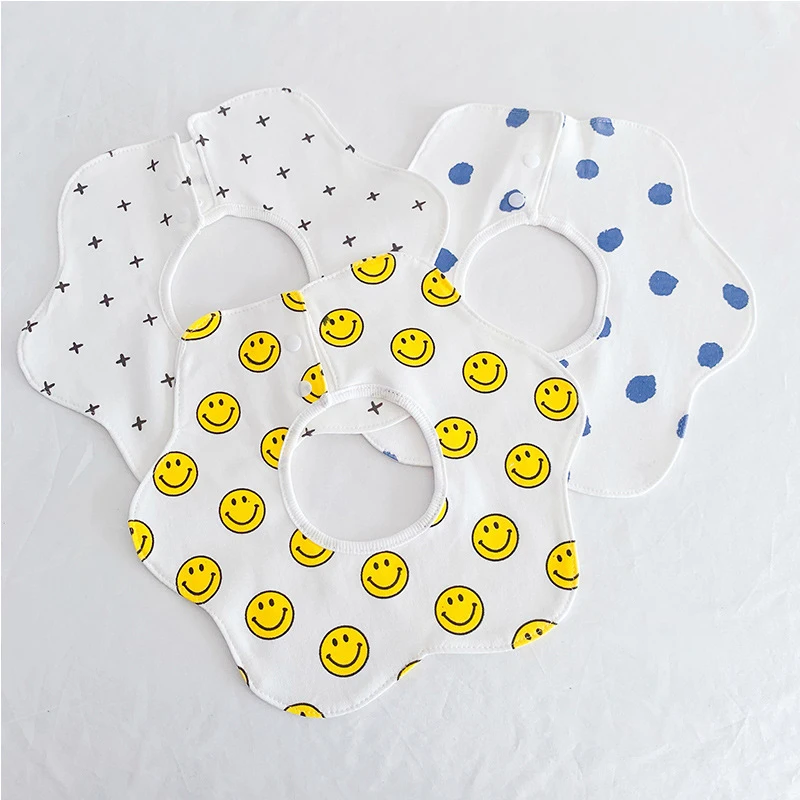 3Pcs/Lot Baby Bibs Bandana Round Burp Cloths Cotton Saliva Towel Soft Waterproof Boys Girl Baby Shower Gift Feeding Apron bebes 3pcs set cotton baby bibs newborn bows headband triangle print saliva towel infant girl bandana burp cloth feeding accessories