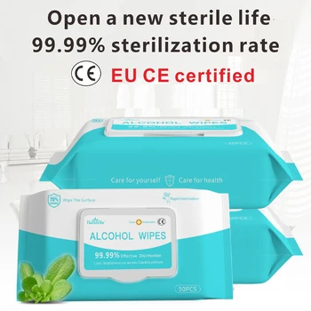 

free shipping Wet Wipes Pad 75% Portable Cleanser Sterilization Tissue Box kitchen Personal Disinfection Swabs wipes dry wet lid