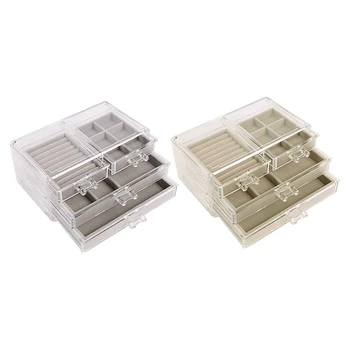 

Acrylic Jewelry Box Transparent Jewelry Storage Anti-Dust Box Ring Necklace Earrings Bracelet Display Rack Tray