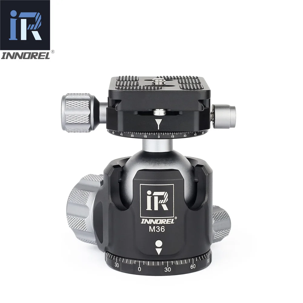 thumbnail image 2 of INNOREL K44 Camera Tripod Ball Head - 55lb Load CNC Aluminum Alloy With Quick Release Plate 2 of 14