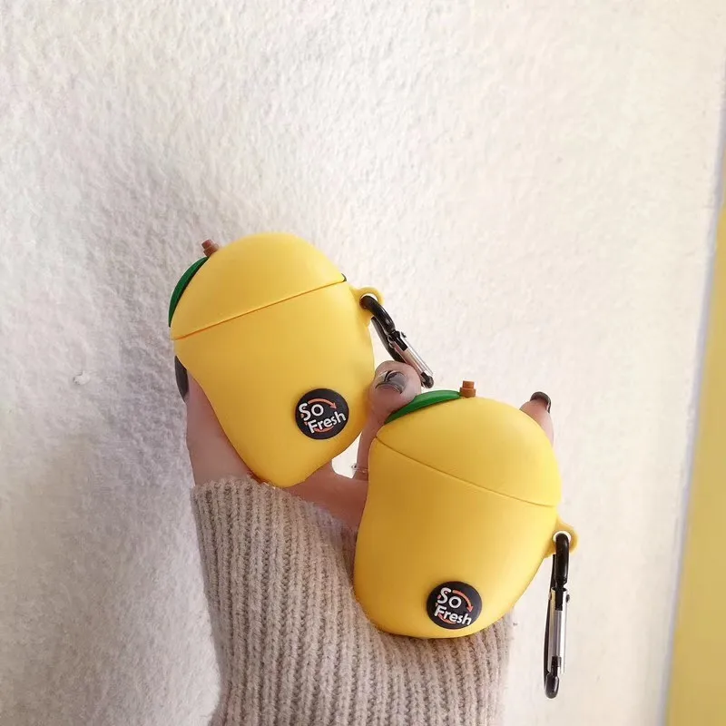 

For AirPods Case 3D Cute Fruit Mango Earphone Cases for Apple Airpods 2 Protect Cover with Pendant Earphone Cover