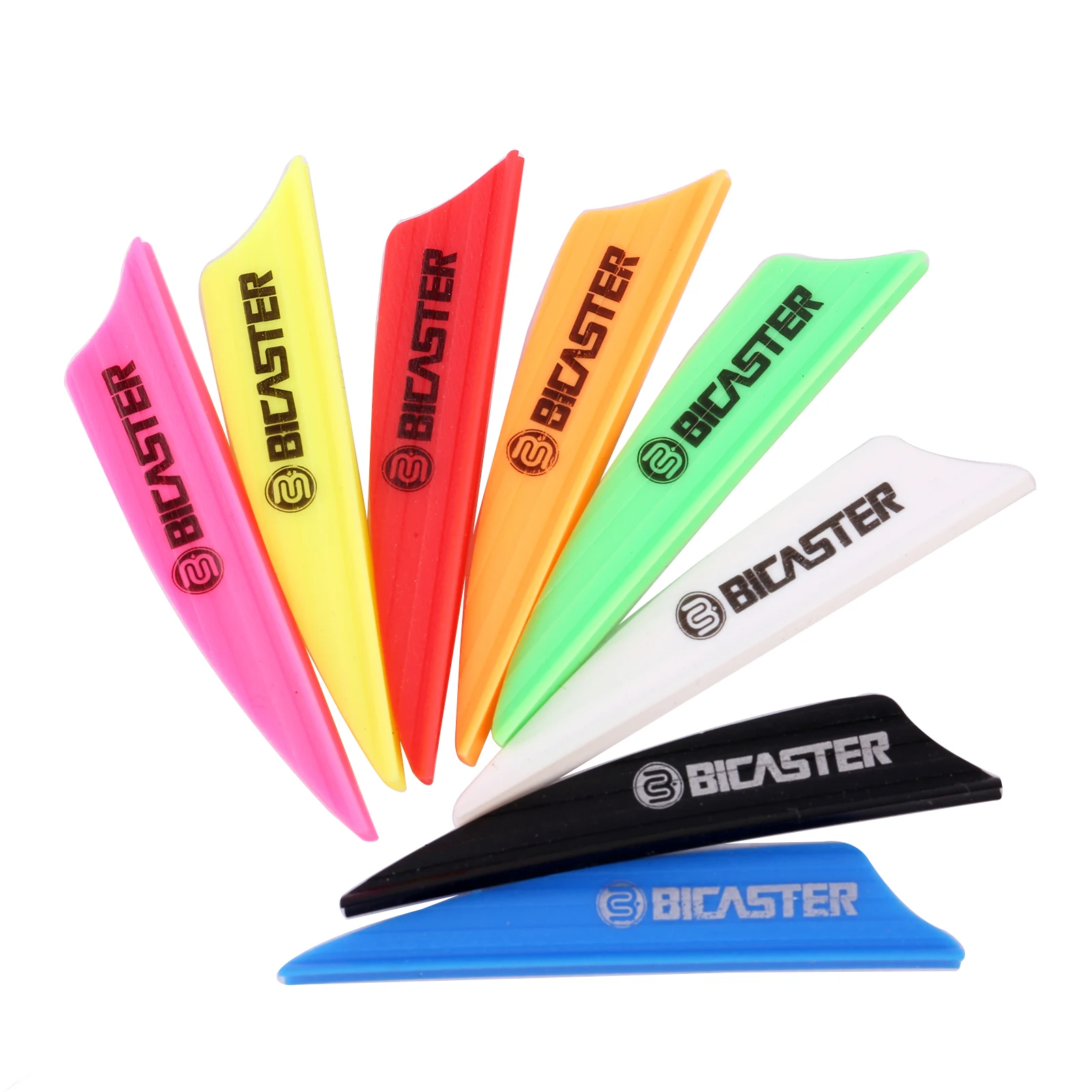 Bicaster 50pcs Archery Arrow Plastic Fletch 1.75" Vanes Flectchings 8 Colors for Choice 4