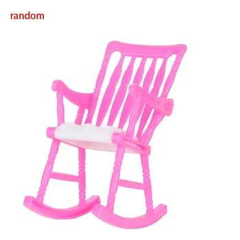 

Random Color Plastic Room DIY Decoration Accessories Gift Rocking Chair Mini Home Children Furniture Toy Dollhouse