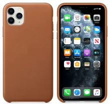 Original Official LOGO Genuine Leather Case for iPhone 11 Pro Max XR Xs Max Real Leather Phone Cover for iPhone 7 8 Plus(China)