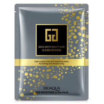 

woman BIOAQUA Black Gold Dope Moisturizing Mask Whitening Hydrating Wrapped AntiAging=10Pcs
