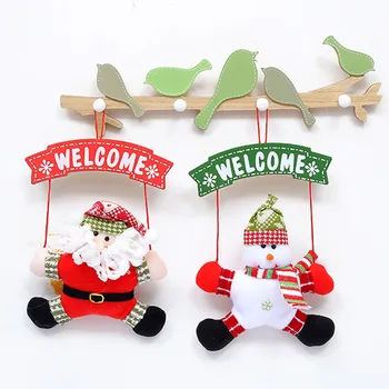 

New Hanging Christmas Tree Door Ornaments Wall Party Decorations for Home Hanging Ornaments Gift Santa Claus Doll Kids Toy