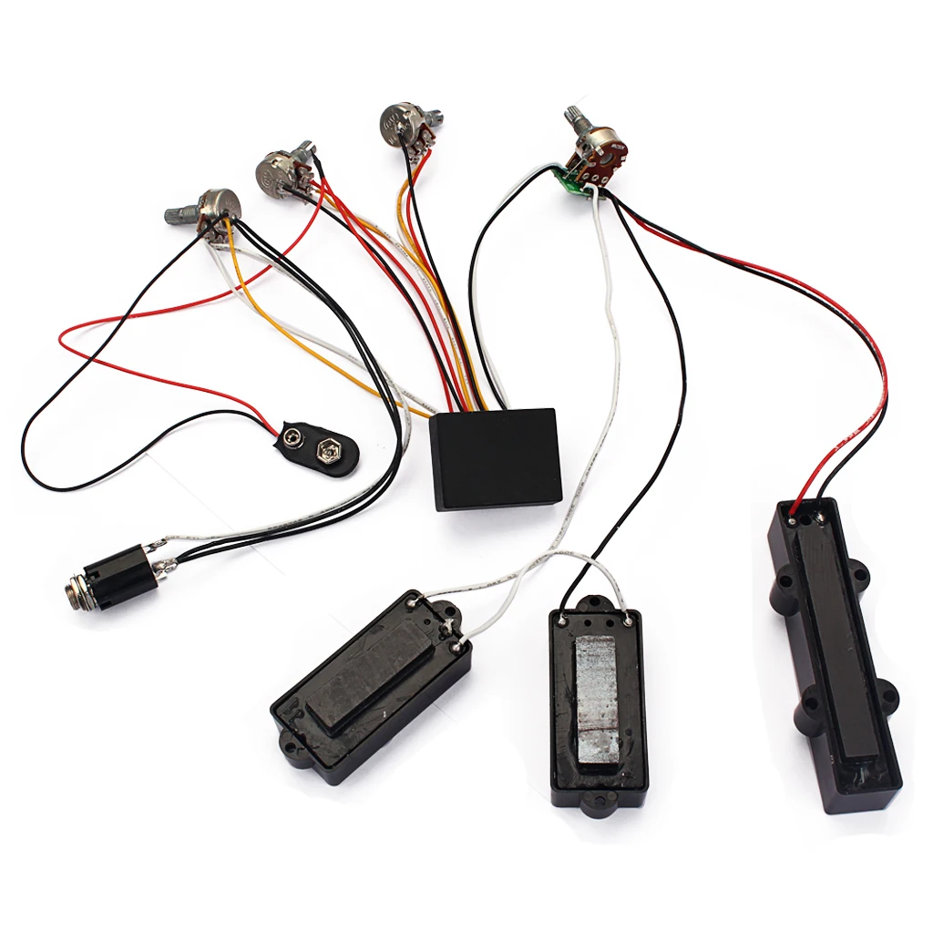 1 Set 3 Band Wiring Harness AMP EQ Preamp Equalizer Pickup for Jazz Bass/Precision Bass Guitar Accessory
