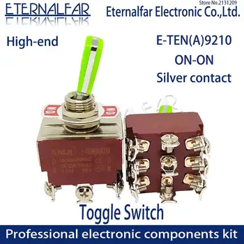 

12MM E-TEN(A)9210 High-end Quality Silver Contact 3PDT 16A 250V AC ON-ON 9 Pin Handle Reset Rocker Toggle Slide Switch