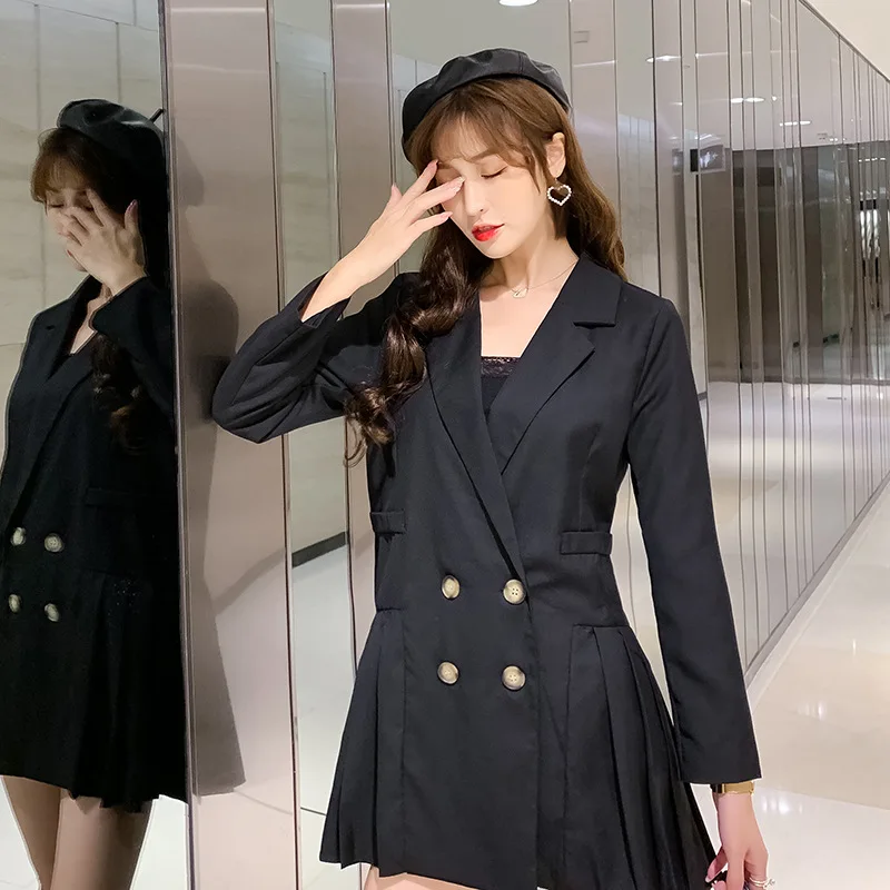 

Fat Mm French Retro Yamamoto Immortal Online Celebrity Small Suit Coat Dress Large Size Dress Autumn Two-color Has
