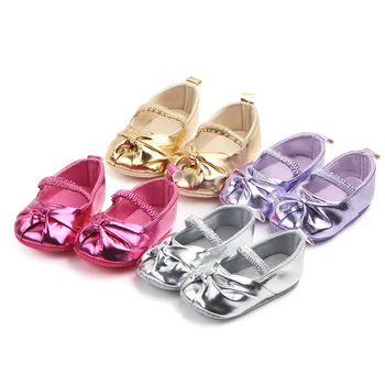 

Classic metallic spring and summer new women's baby shoes baby shoes princess knot toddler shoes WJH239